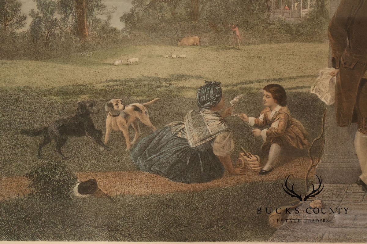 The Home Of George Washington Colored Engraving After Thomas Oldham Barlow