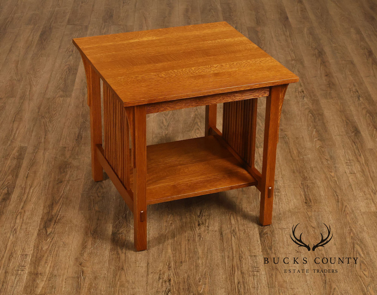Stickley Mission Collection Oak Spindle Lamp Table