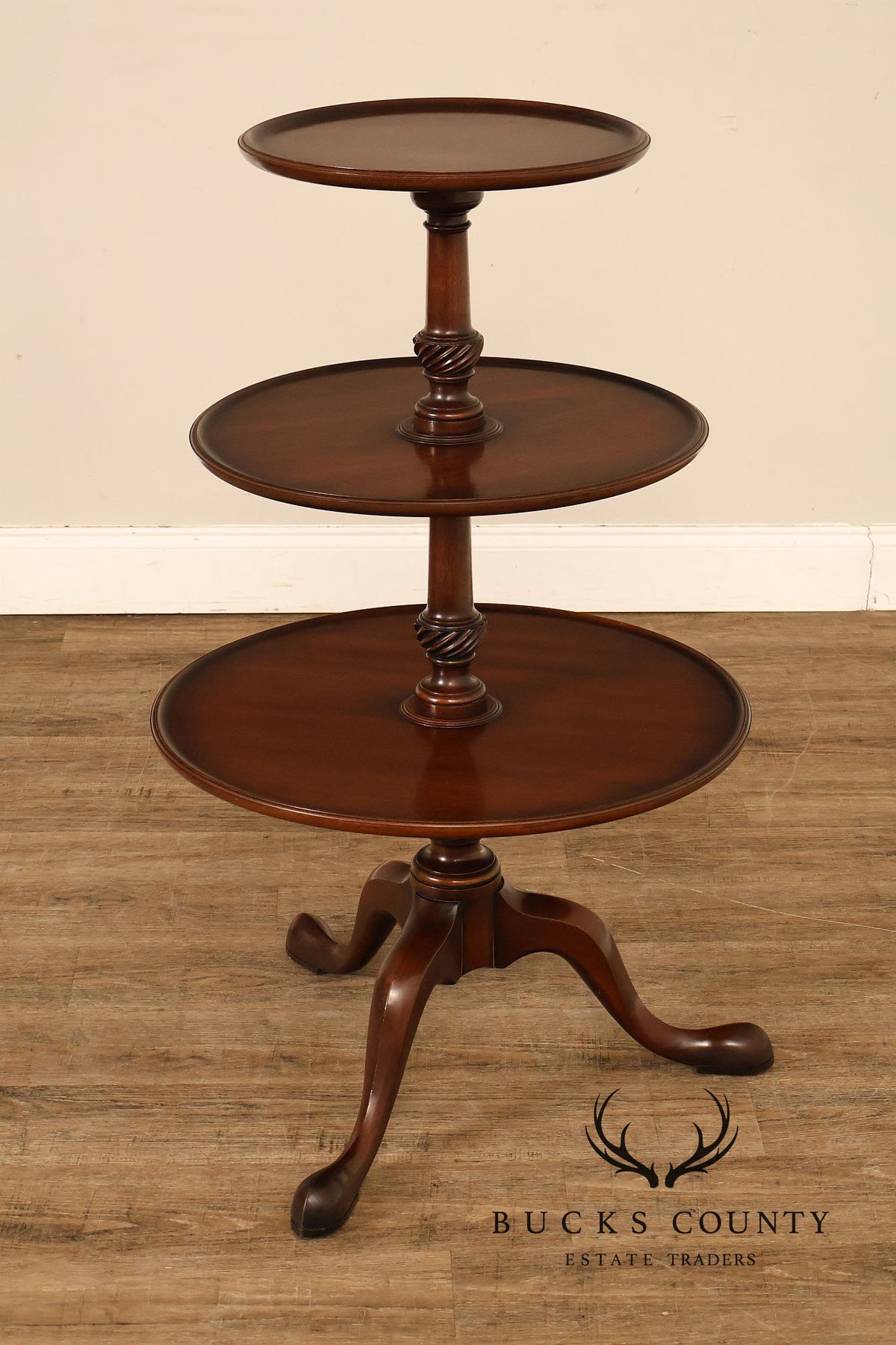 Kittinger Colonial Williamsburg CW 25 George III Style Mahogany Dumbwaiter Table