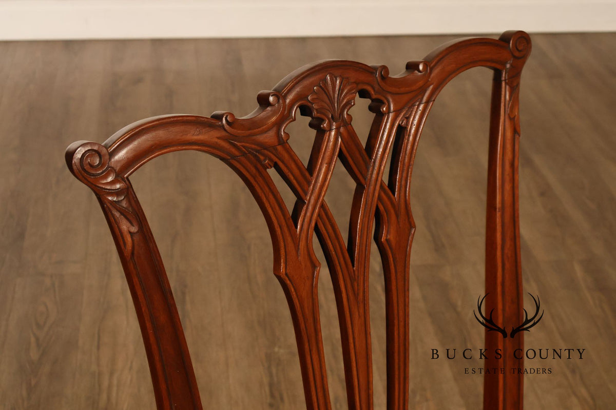 Chippendale Style Set of Eight Mahogany Dining Chairs