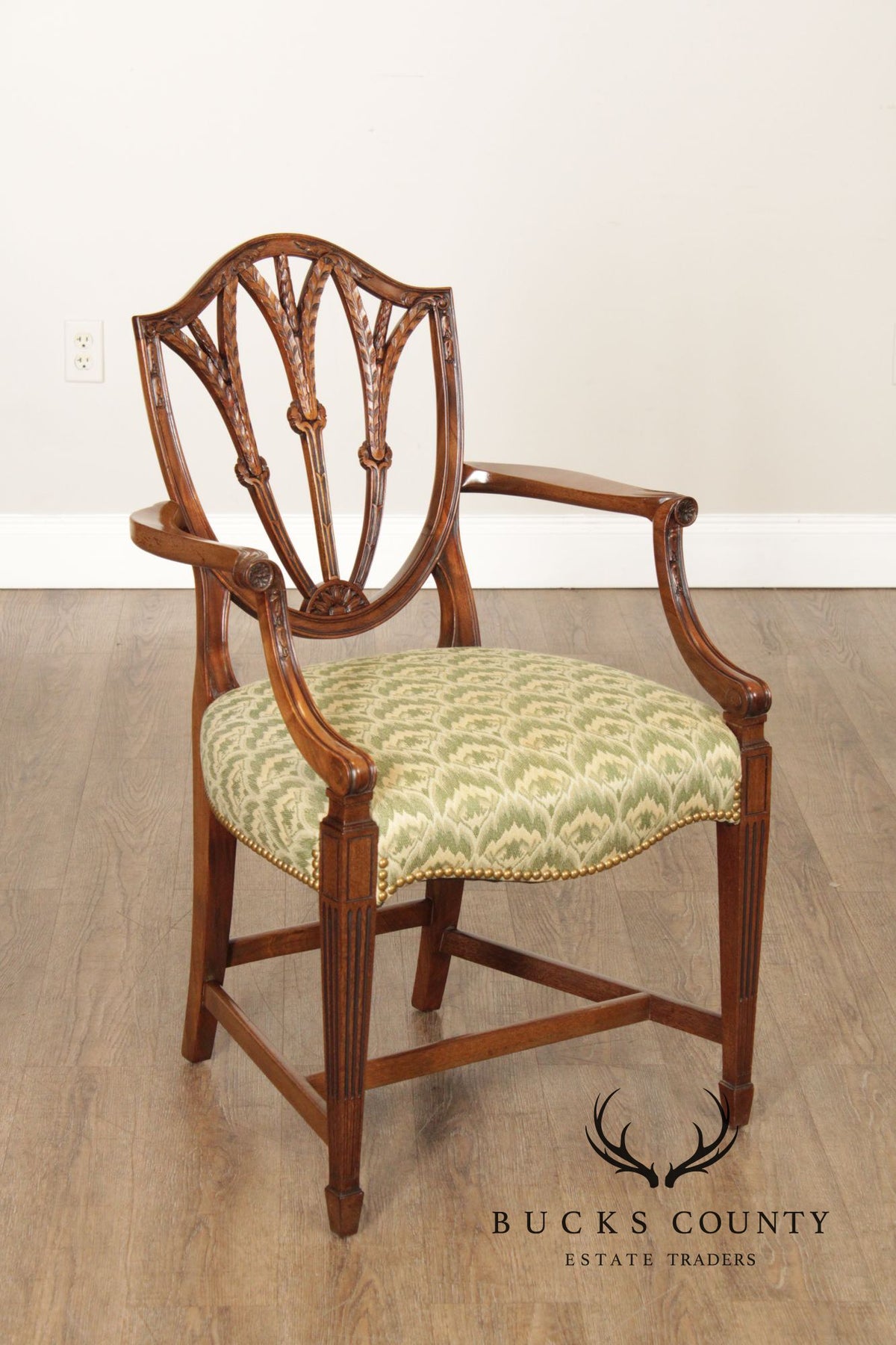 Hepplewhite Style Pair of Mahogany Armchairs