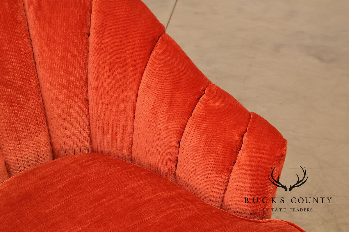 Vintage Channel Back Upholstered Chaise Lounge