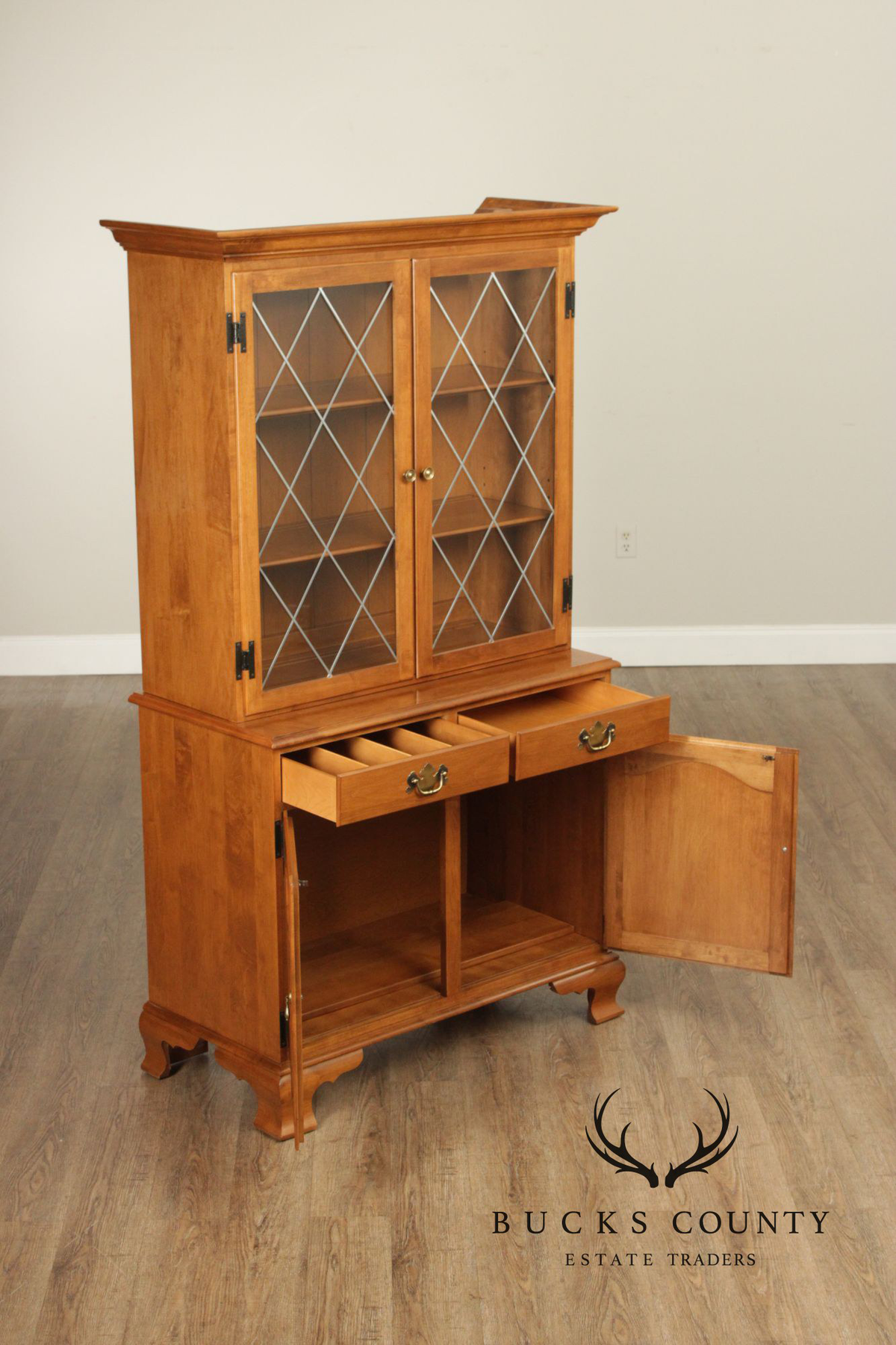 Ethan Allen Heirloom Maple China Cabinet