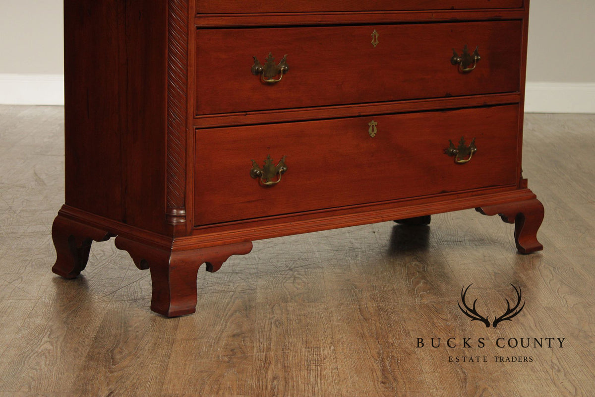 Antique American Chippendale Period Cherry Bookcase