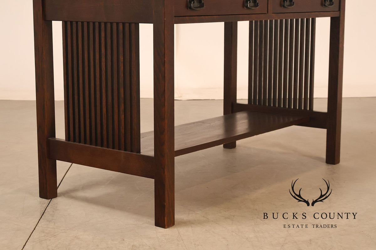 Stickley Mission Collection Oak Spindle Library Desk