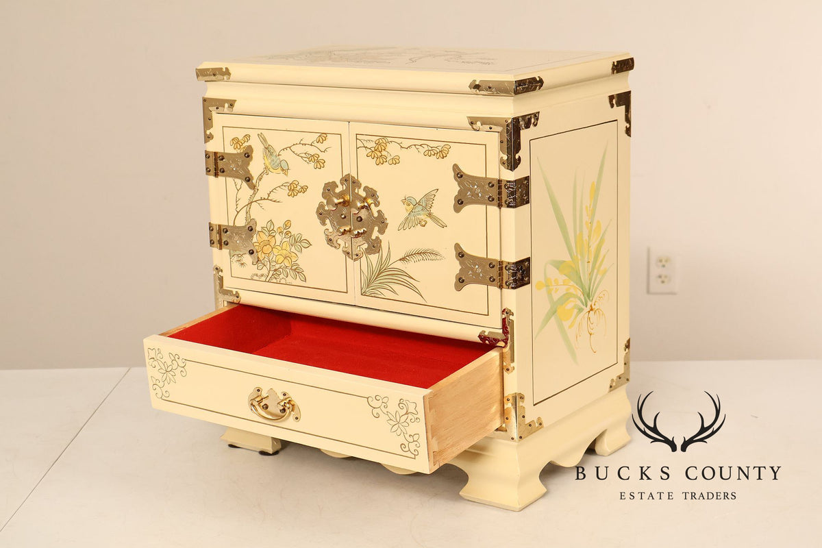 Painted Chinoiserie Style Pair Of Jewelry Chest
