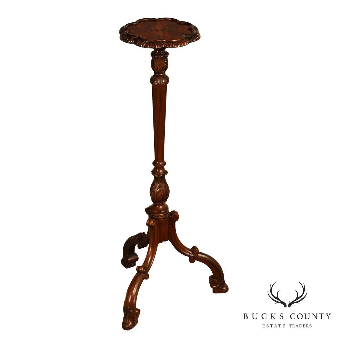 Baker Furniture Carved Mahogany Plant Stand