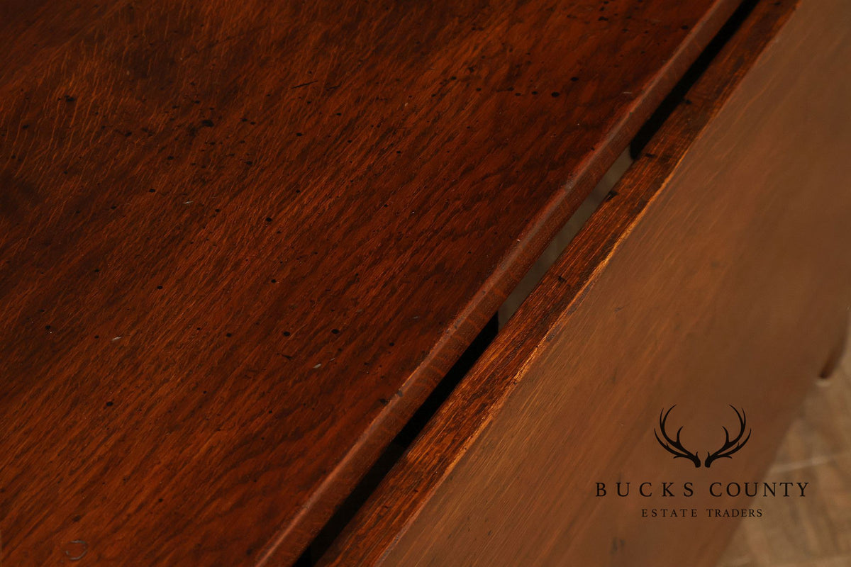 English Oak Large Gateleg Drop Leaf Dining Table