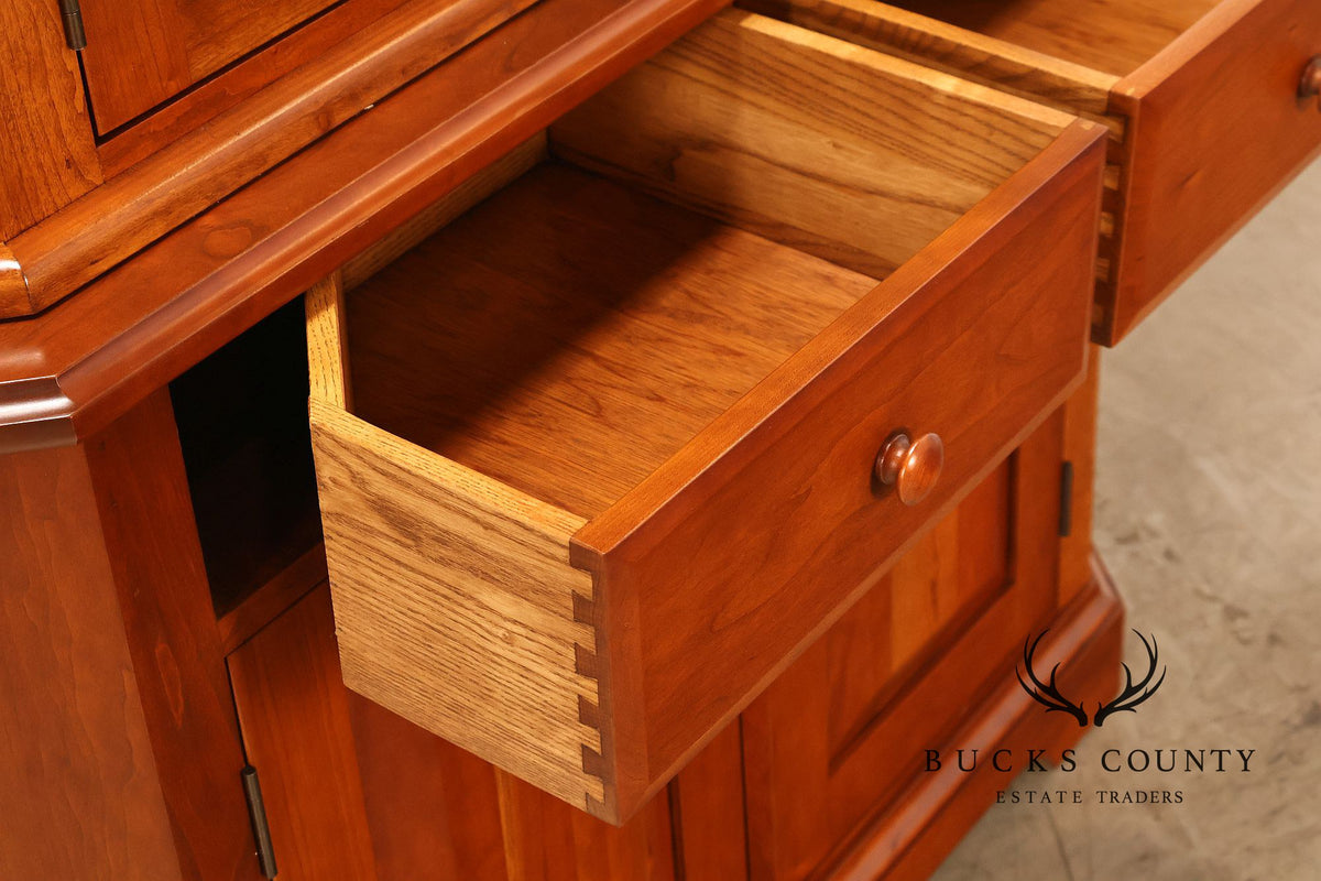 Hunt Country Furniture Cherry Corner Cabinet With Beveled Glass Doors