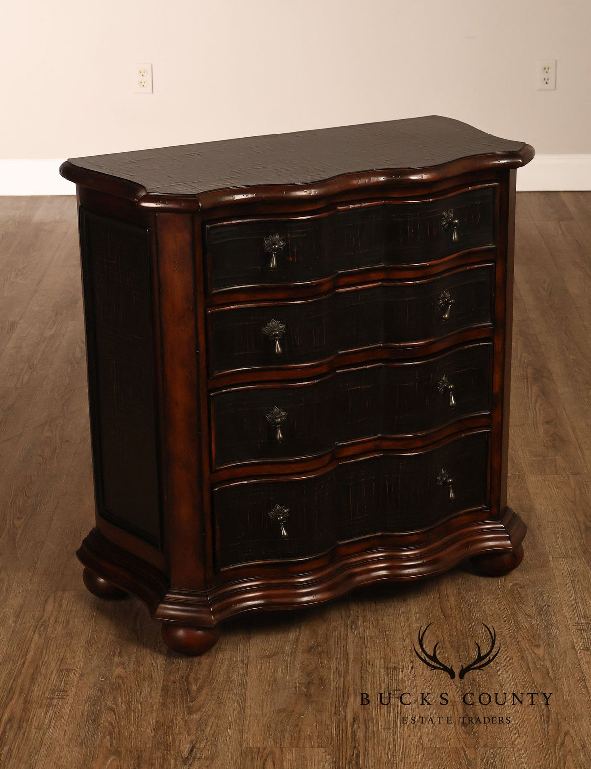Ethan Allen Pair Of Serpentine Lucca Chests