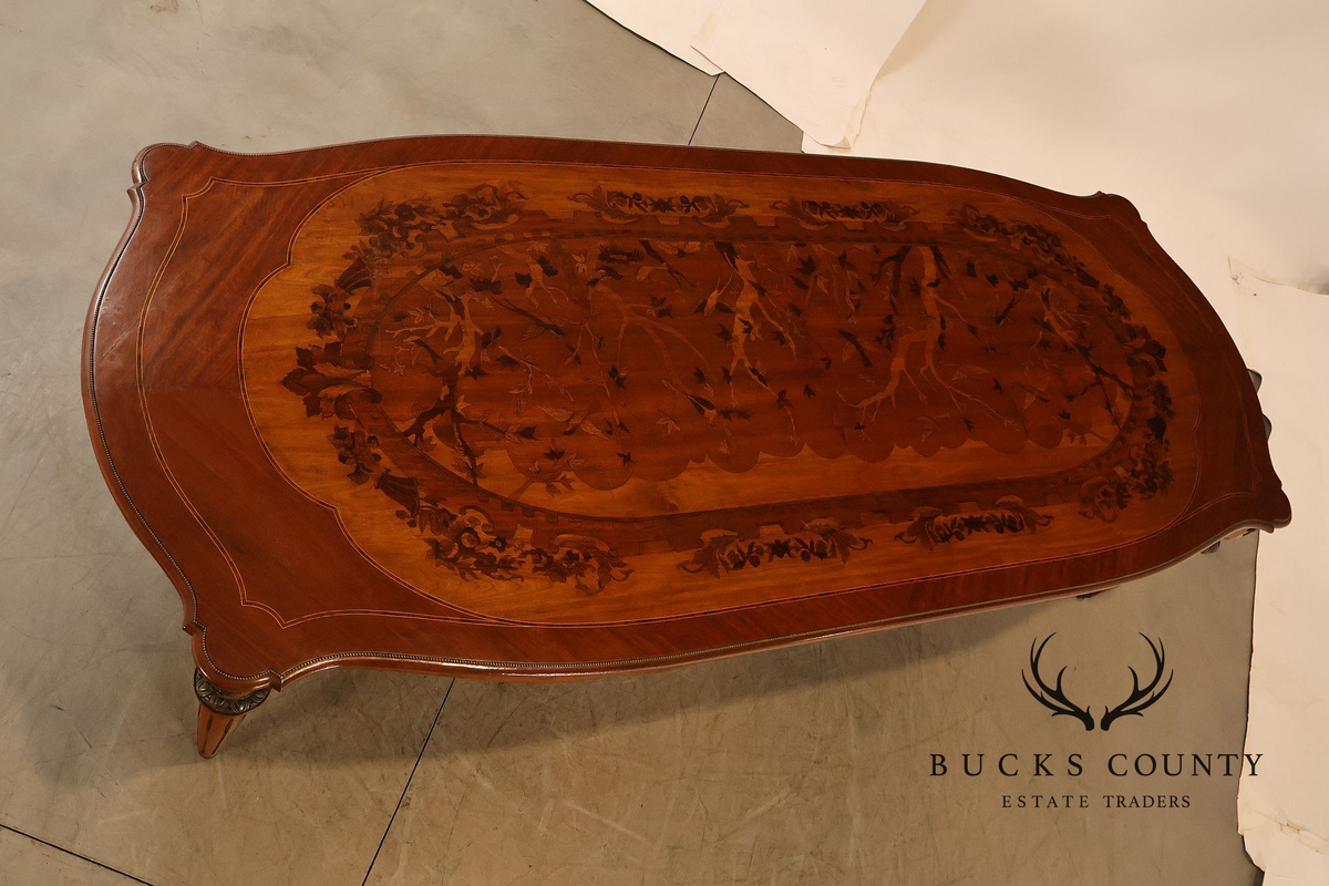 Custom Louis XVI Style Walnut Marquetry Dining Table