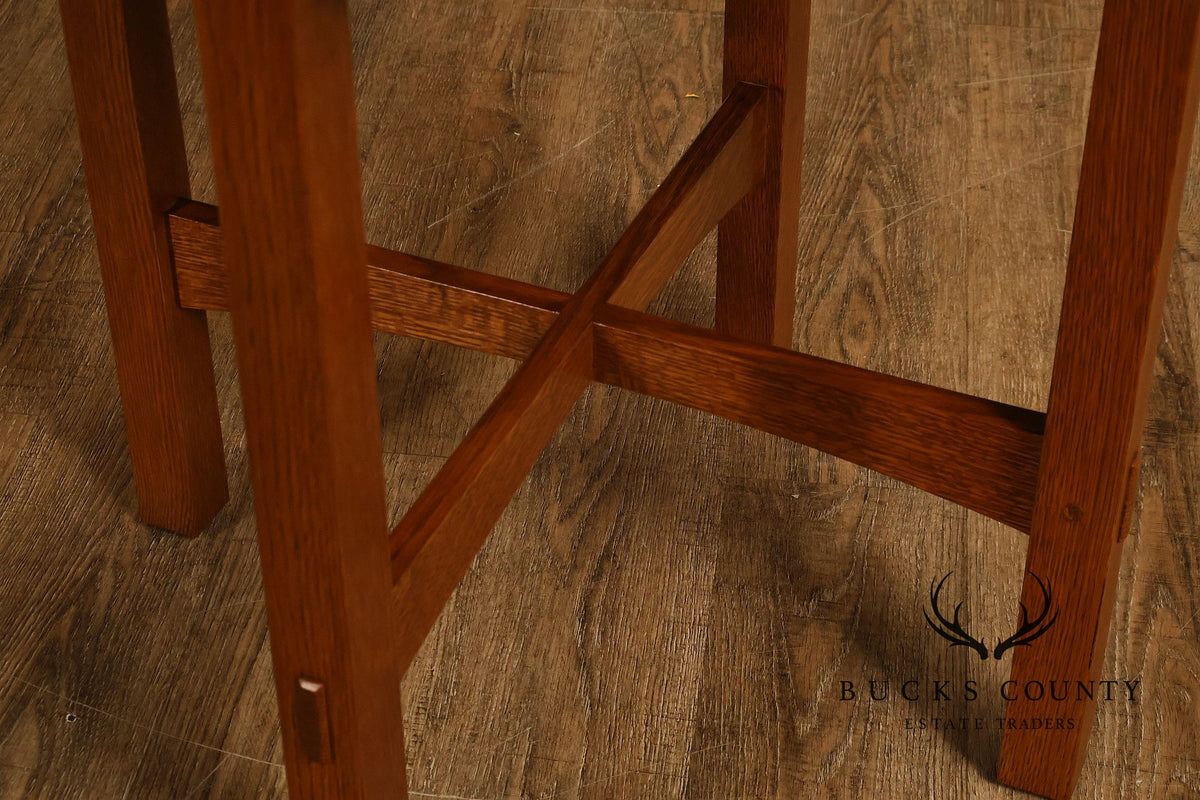 Stickley Mission Collection Oak Round Lamp Table