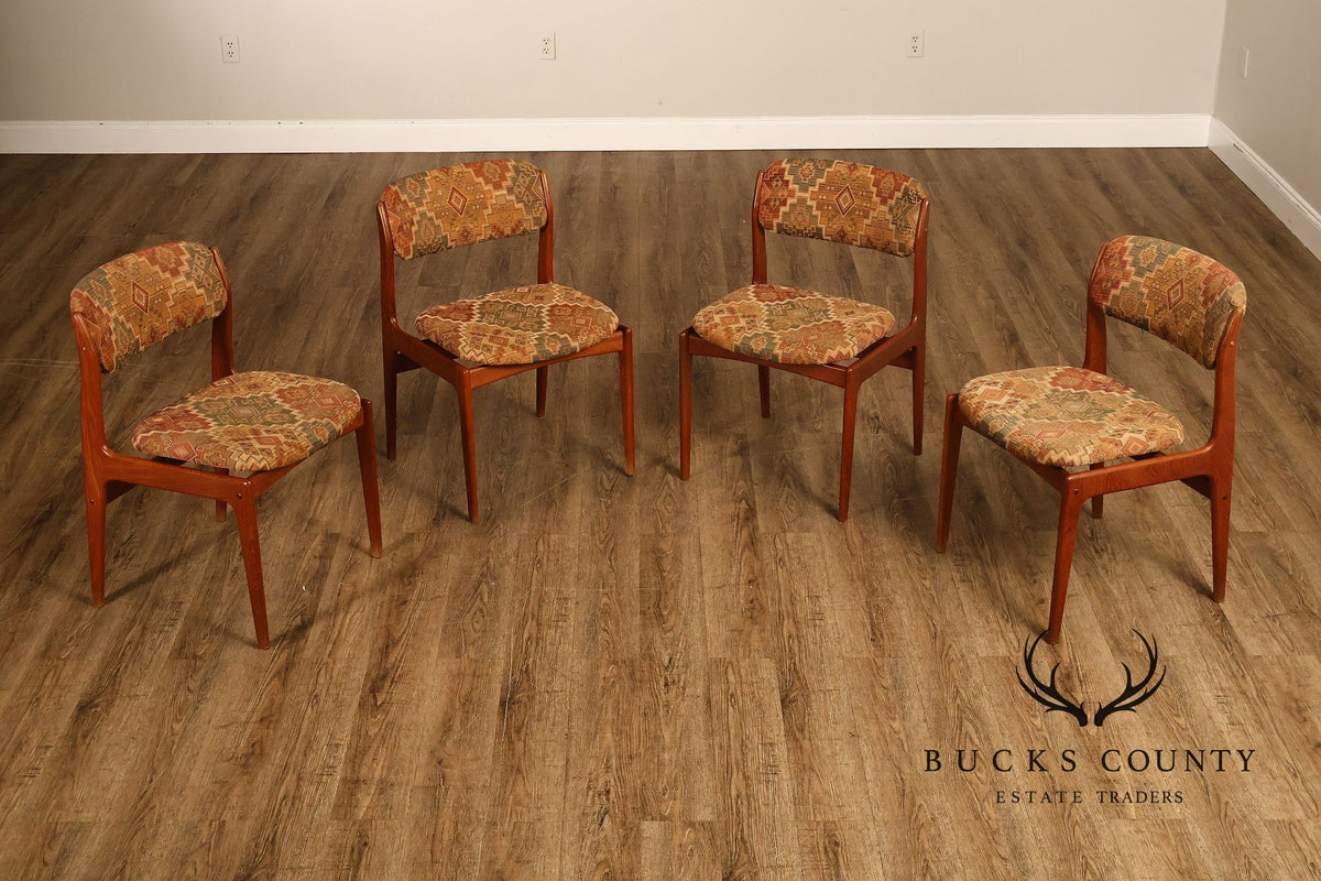 Erik Buch Danish Modern Set of Four Teak Dining Chairs