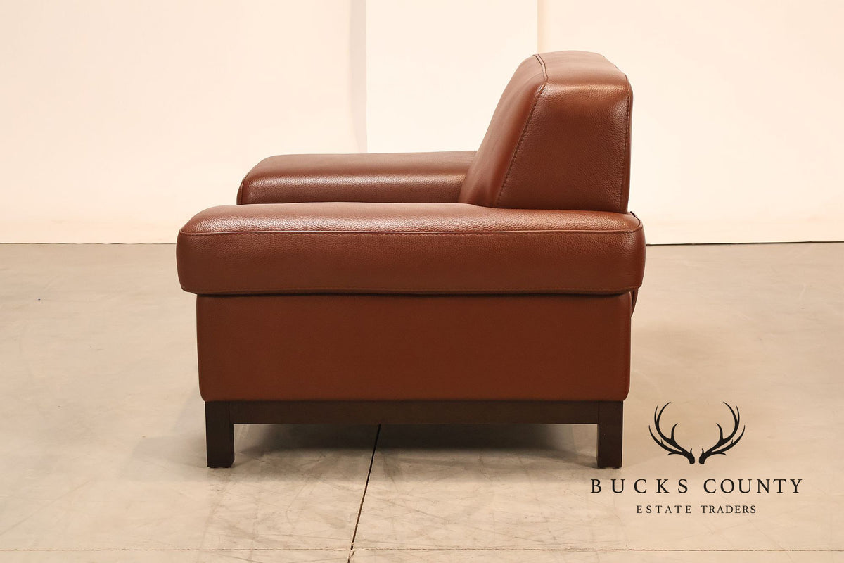 Formenti Pair of Italian Leather Lounge Chairs