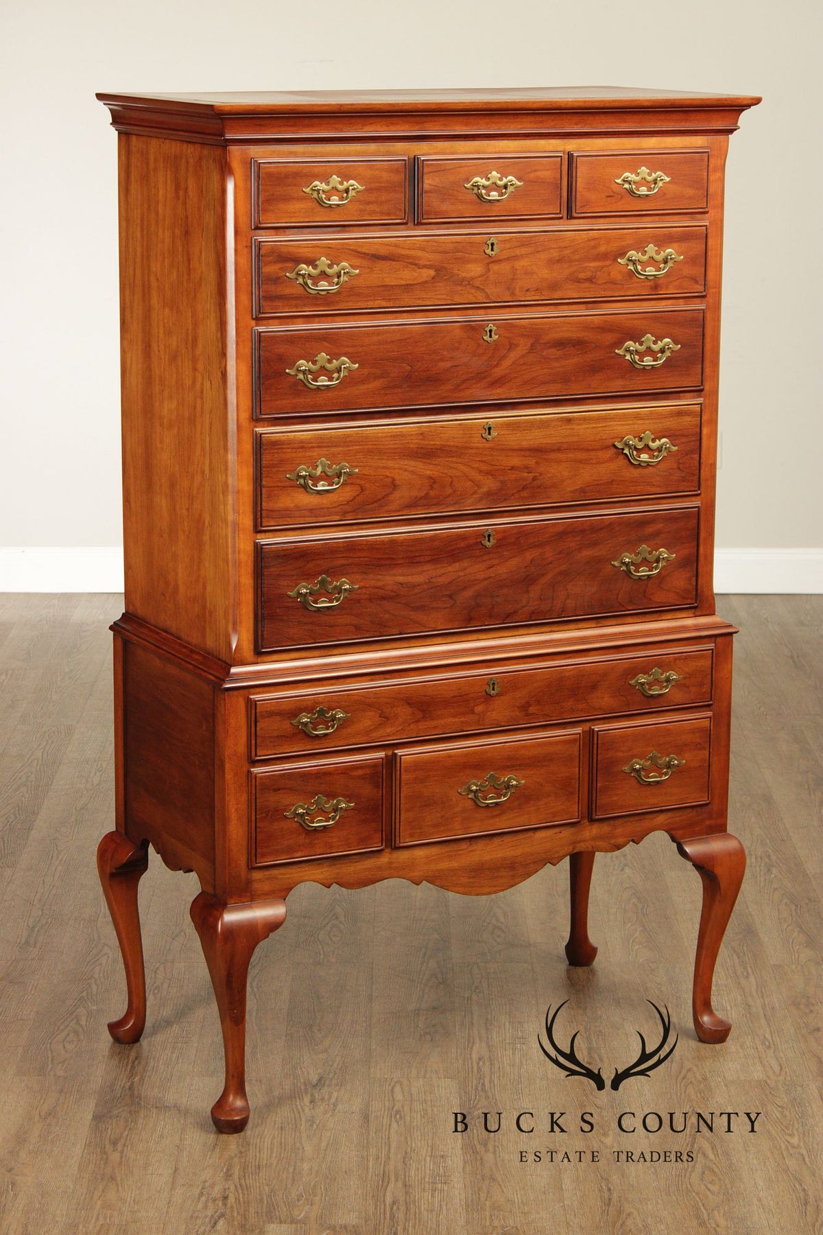 Statton Trutype Queen Anne Style Vintage Cherry Highboy