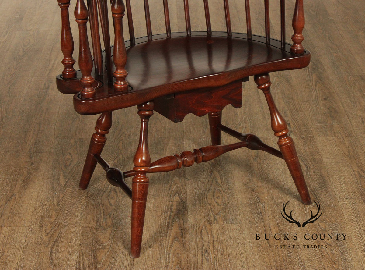 Vintage Duckloe Comb Back Windsor Style Writing Armchair With Storage Drawer