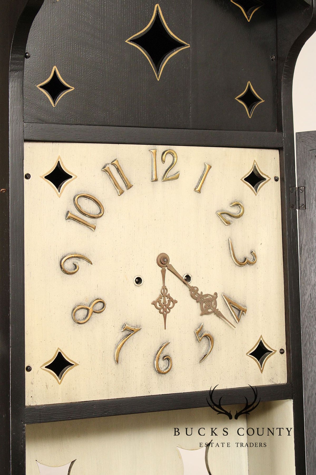 Shop Of The Crafters Antique Oak Ebonized Grandfather Clock