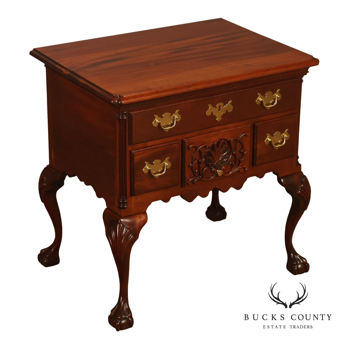 Chippendale Style Bench Made Carved Mahogany Lowboy