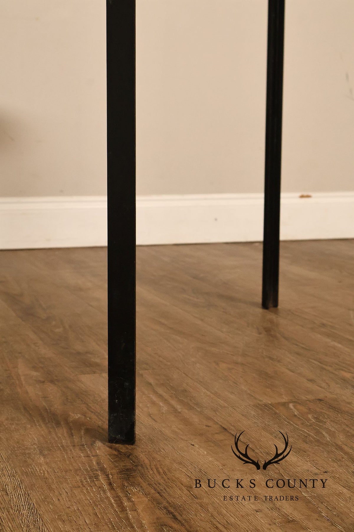 Vintage Knoll Associates Mid Century Modern White Laminate And Black Metal Dining Table
