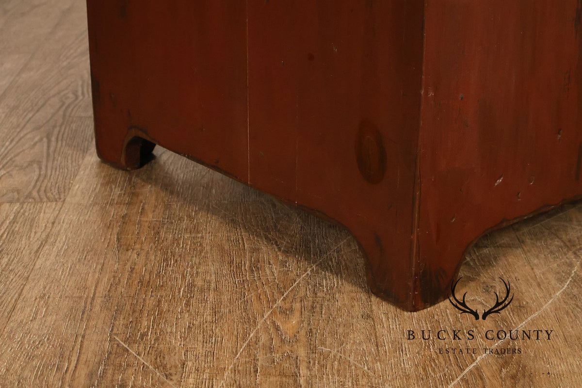 Custom Crafted Primitive Painted Pine Dry Sink Cabinet