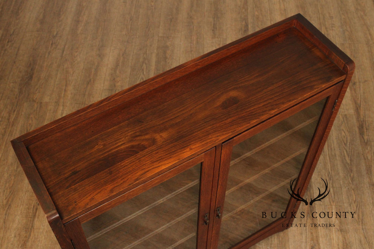 Antique Mission Oak Two-Door Bookcase