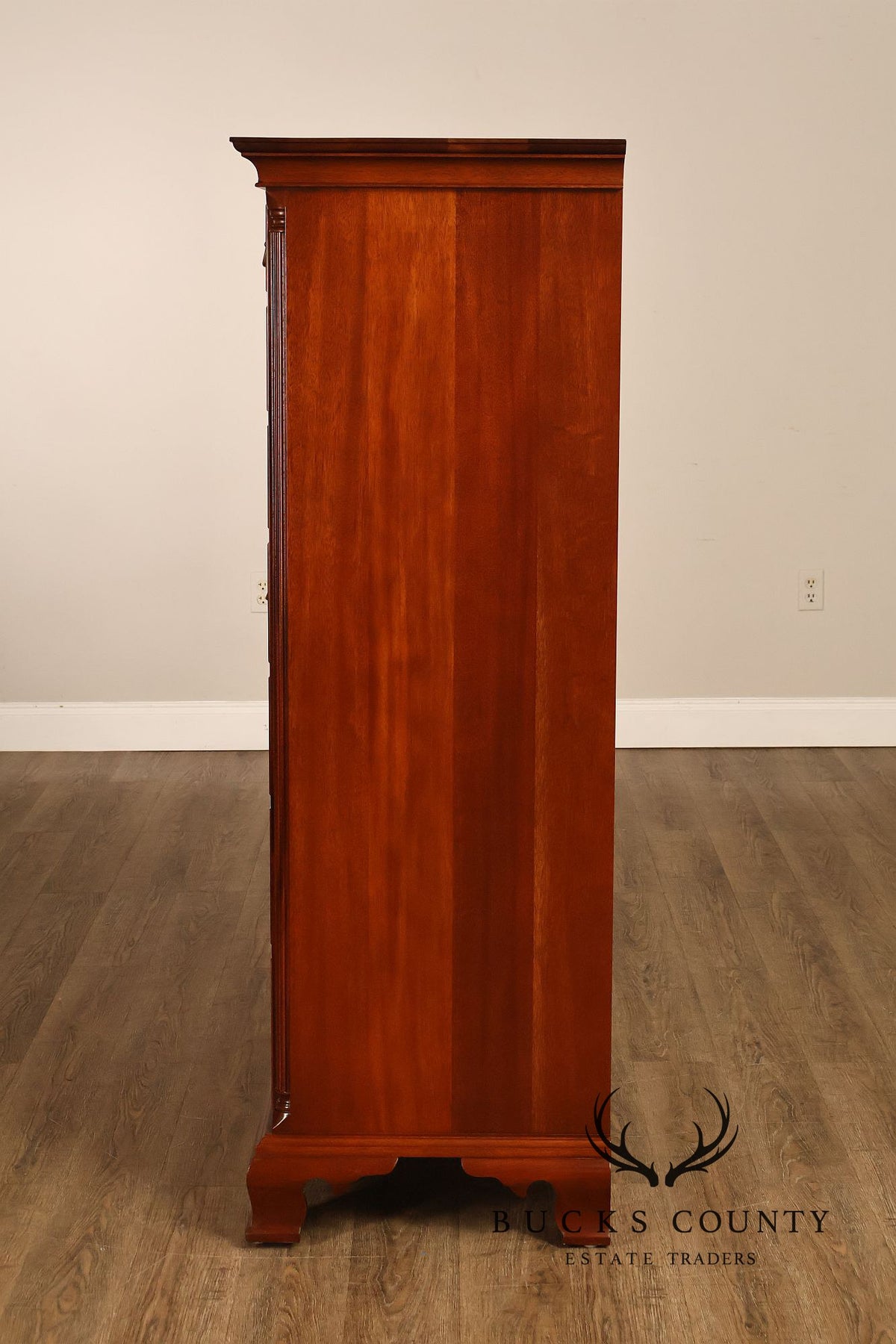 Stickley Georgian Style Banded Mahogany Tall Chest