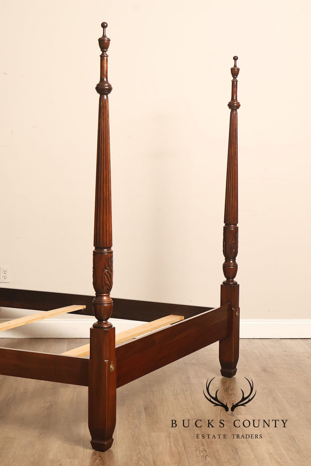 Harden Traditional Carved Cherry Queen Poster Bed