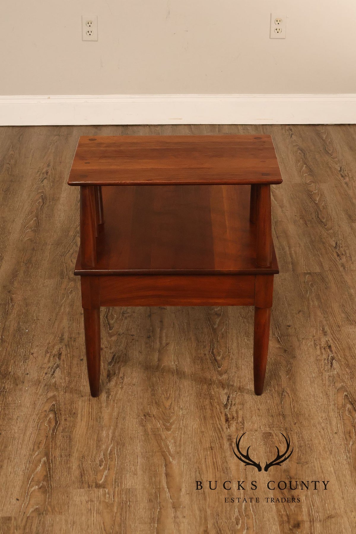 Willett Mid Century Modern Cherry Two Tier Step End Table