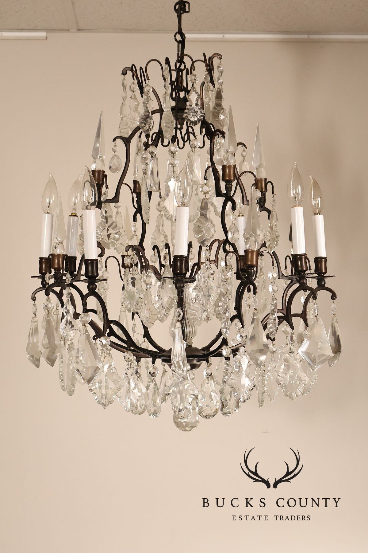 Versailles Style Crystal And Bronze Chandelier