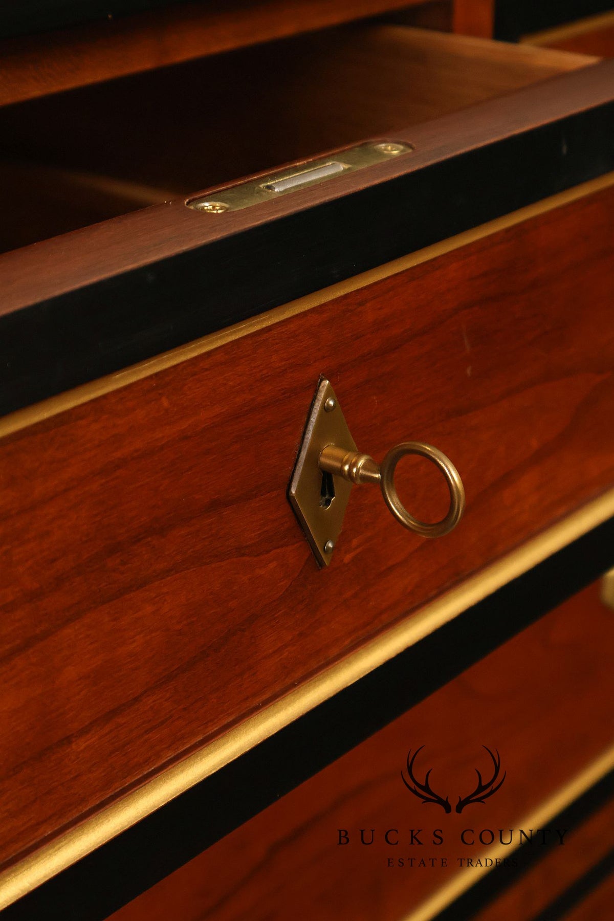 Stickley Directore Style Cherry And Ebonized Chest Of Drawers