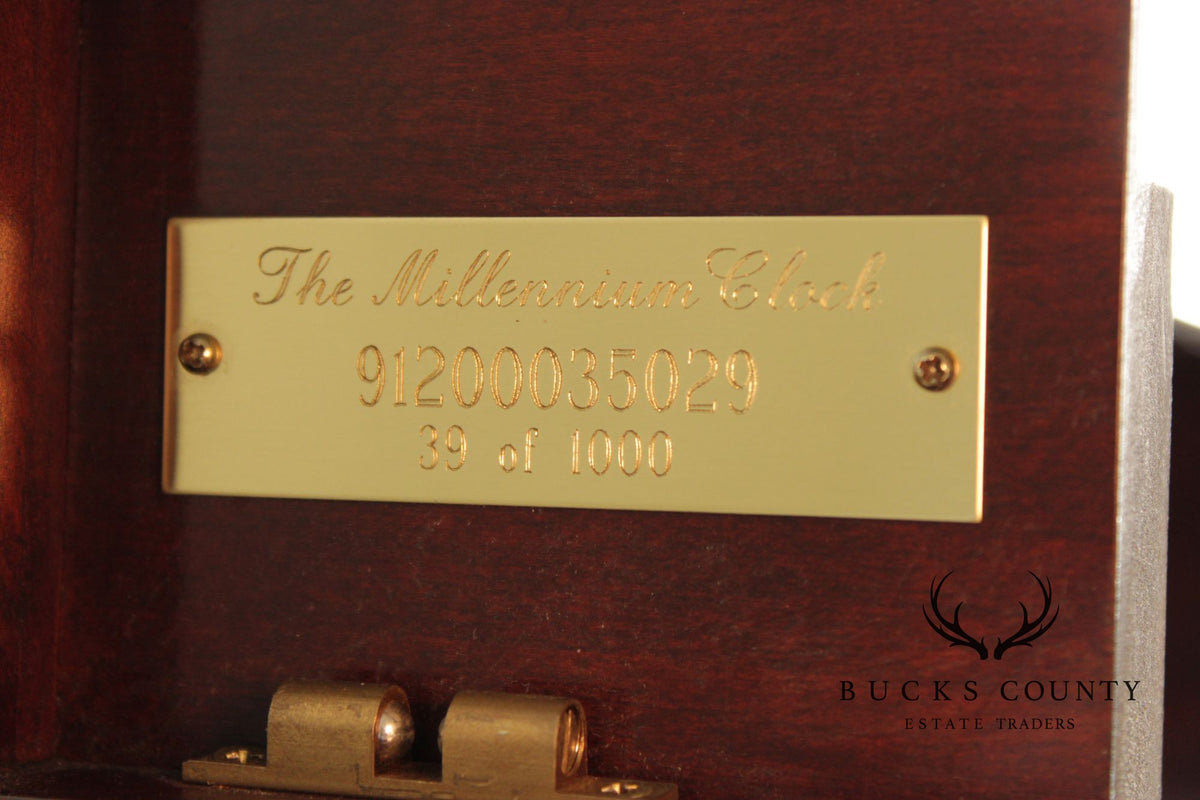 Sligh Mahogany Millennium Limited Edition Grandfather Clock With Corinthian Columns