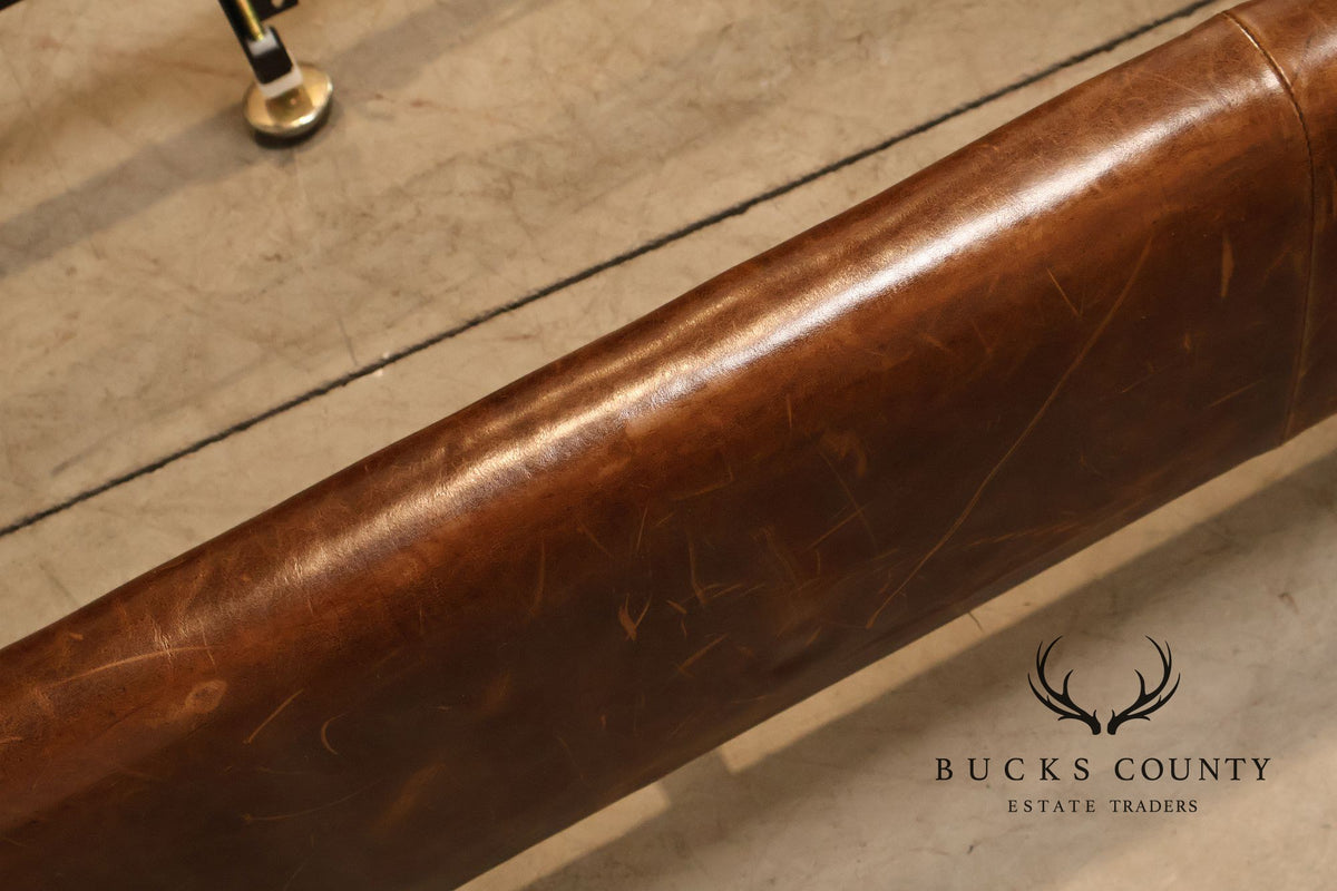 Restoration Hardware 'Churchill' Tufted Leather Queen Bed