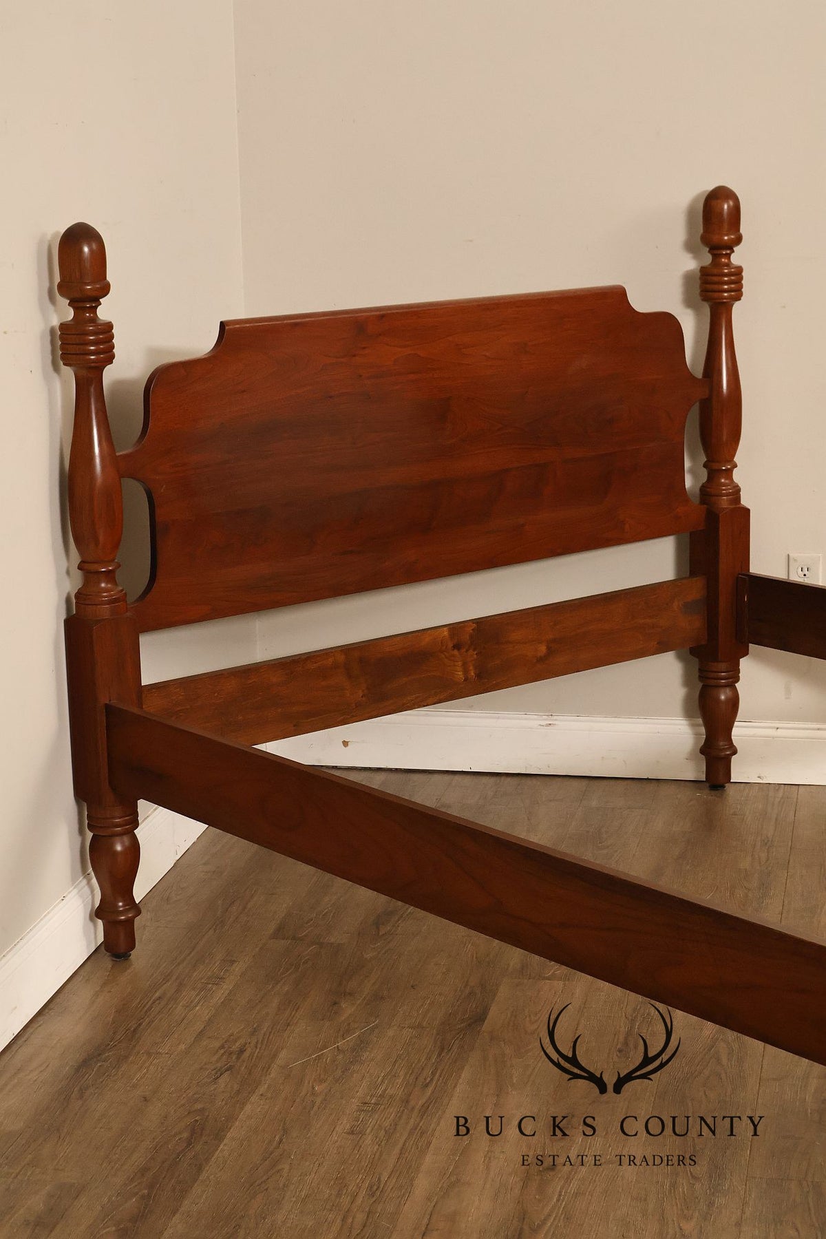E.A. Clore & Sons Custom Walnut Queen Cannonball Bed