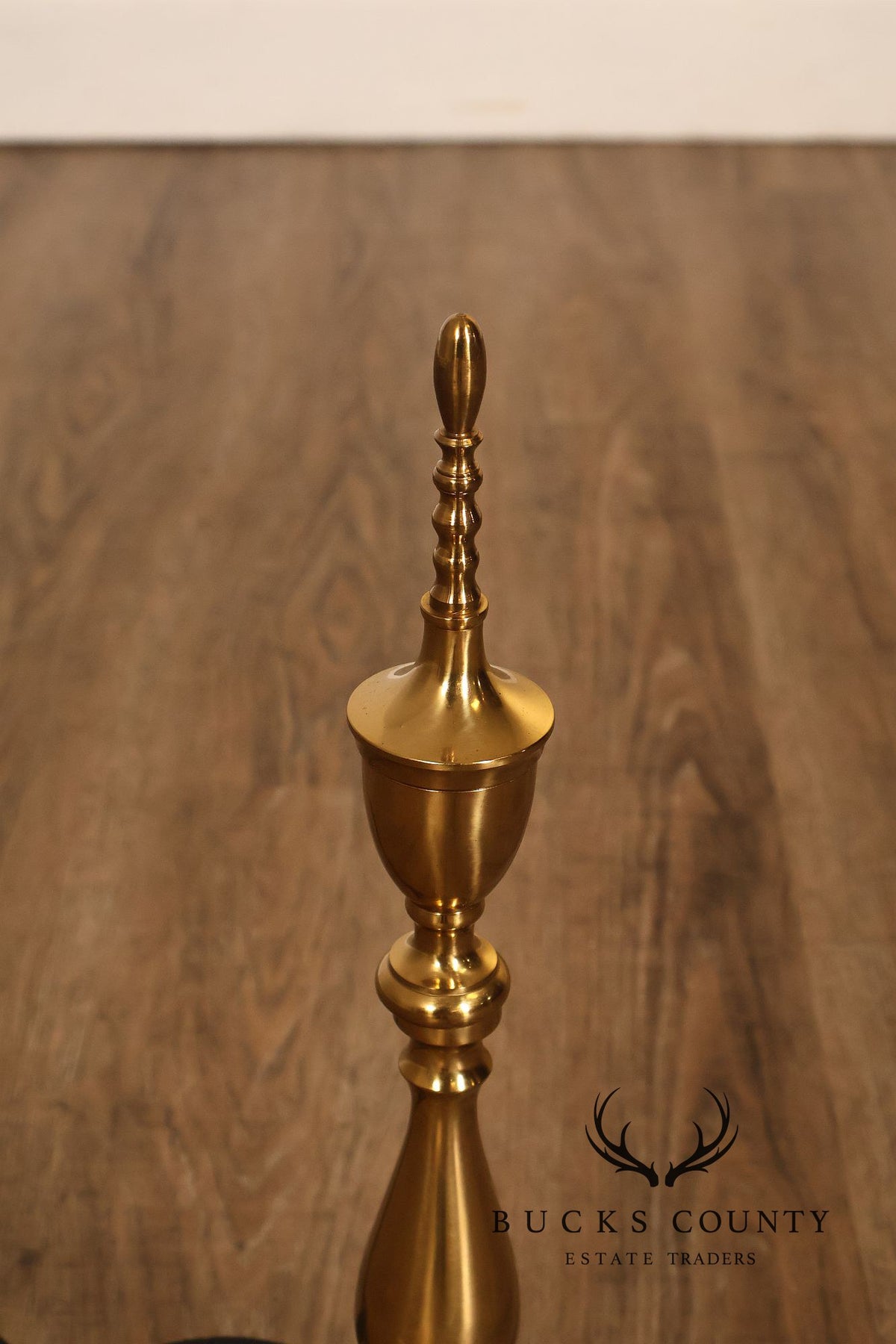 Federal Style Pair of Brass Fireplace Andirons