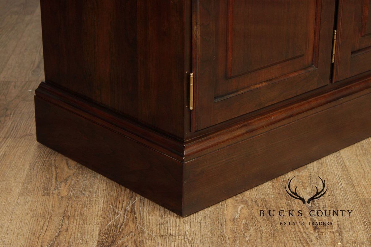 Stickley Traditional Style Cherry Lighted China Cabinet Hutch