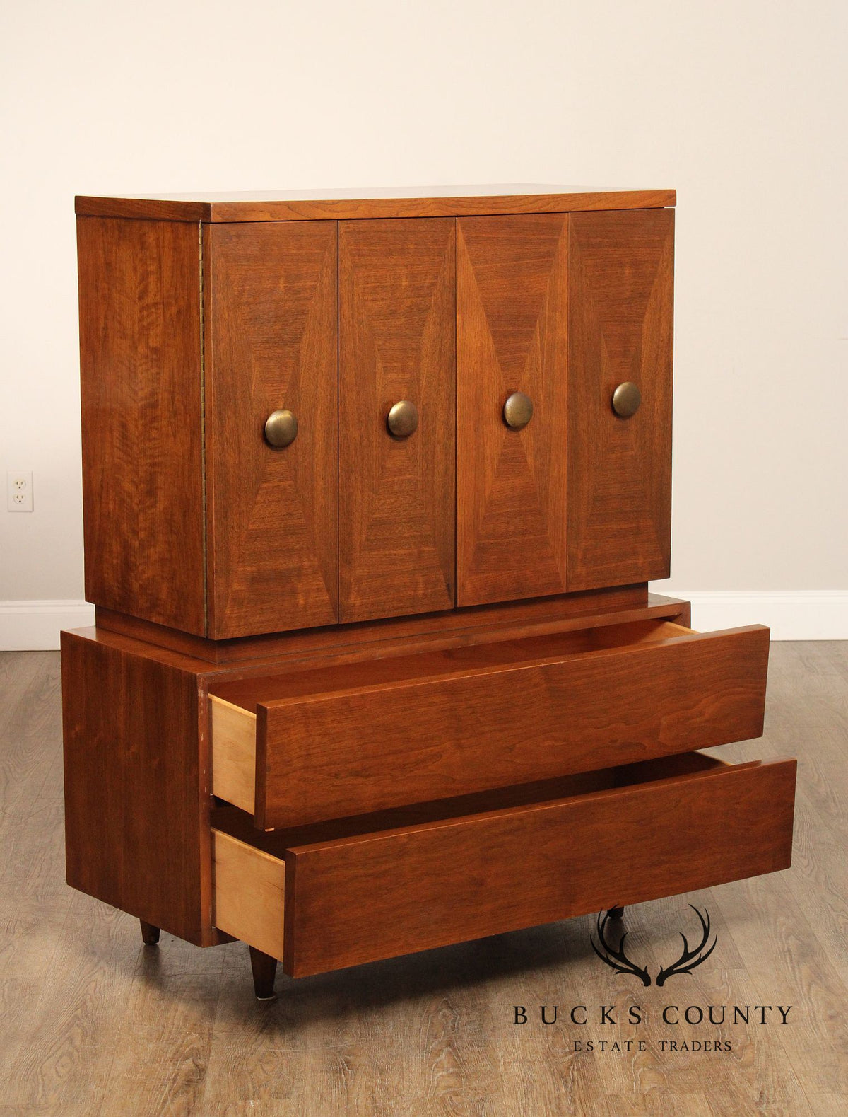 American Of Martinsville Mid Century Modern Walnut Gentleman's Chest