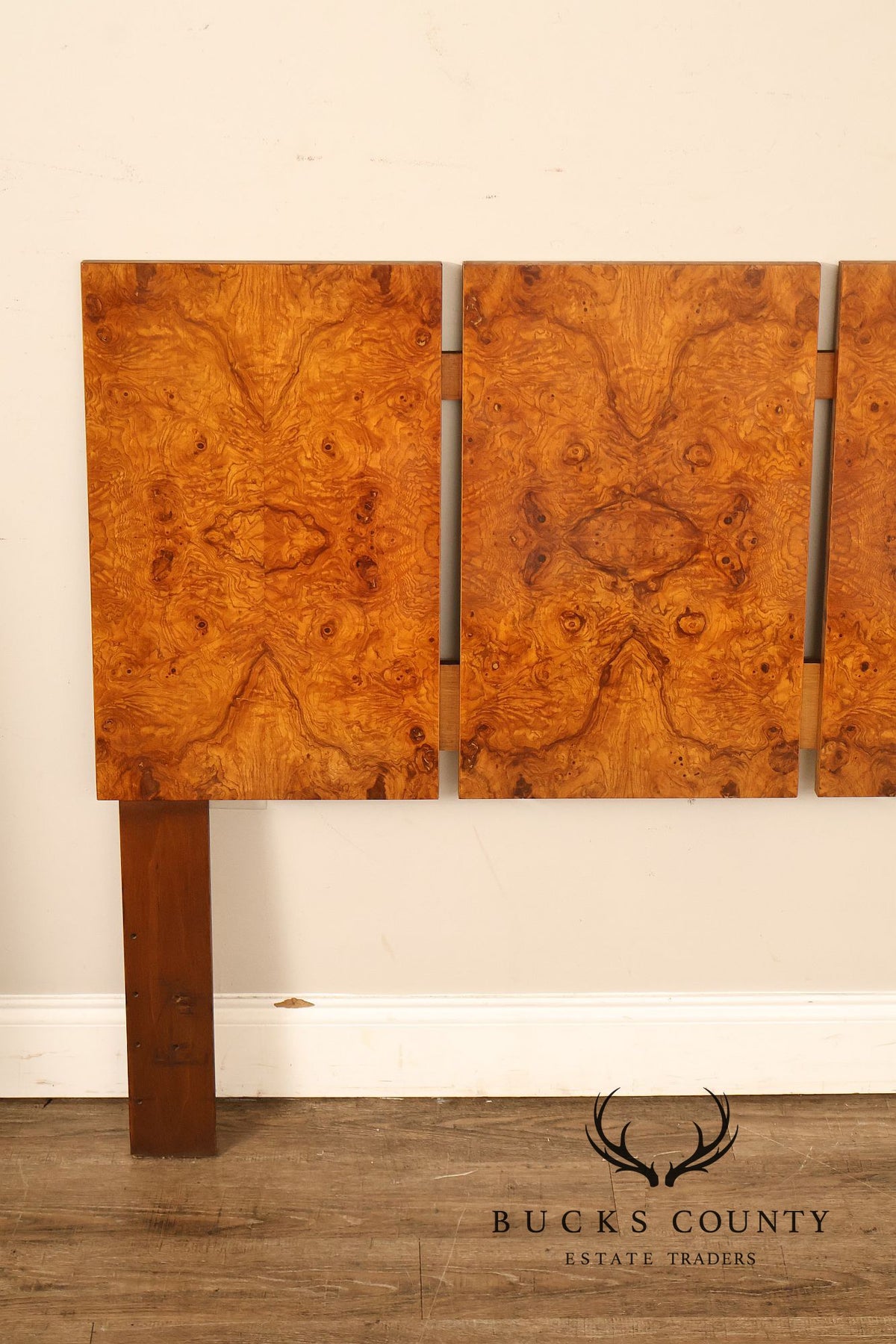 Lane Furniture Alpha Collection Mid Century Modern Burl Wood King Size Headboard