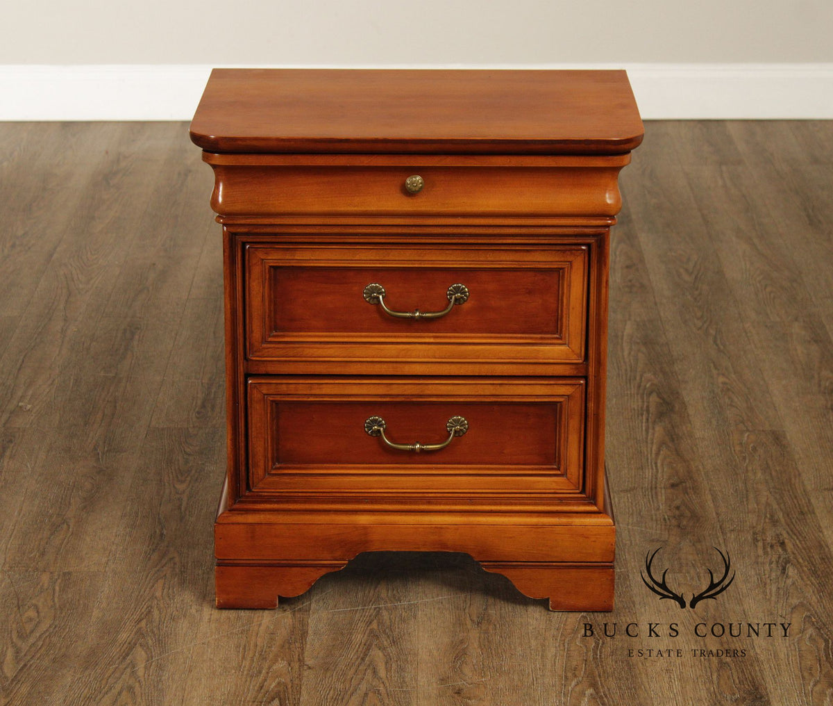 Lexington 'Chez Michelle' Pair Of Cherry Louis Philippe Style Three-Drawer Nightstands