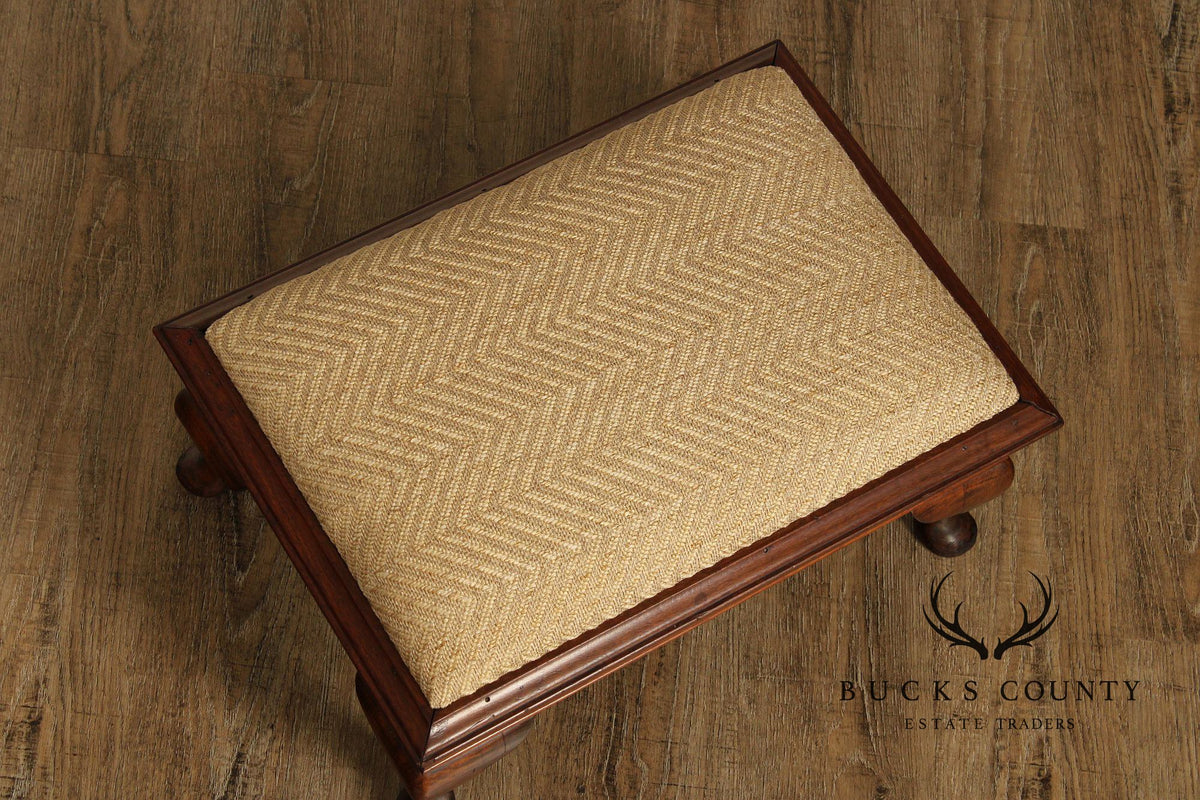Vintage Mahogany Queen Anne Style Footstool