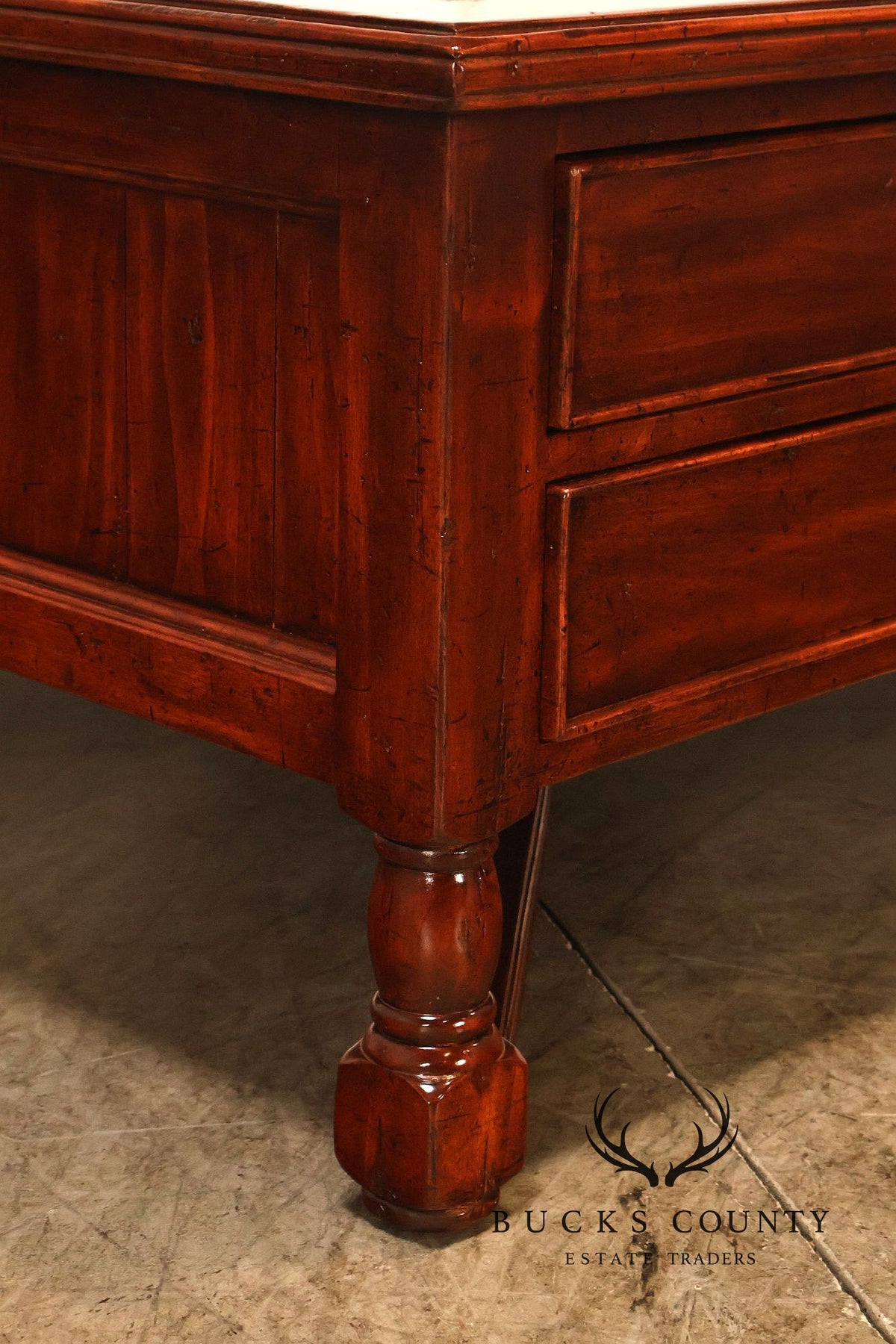Bausman & Company Rustic Wood Square Coffee Table With Four Drawers
