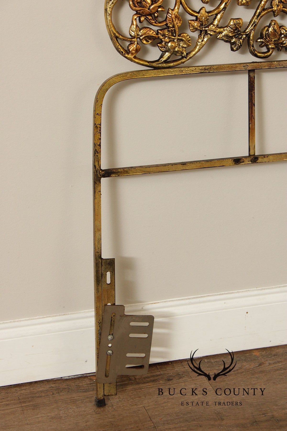 Rococo Style King Size Scrolling Brass Headboard