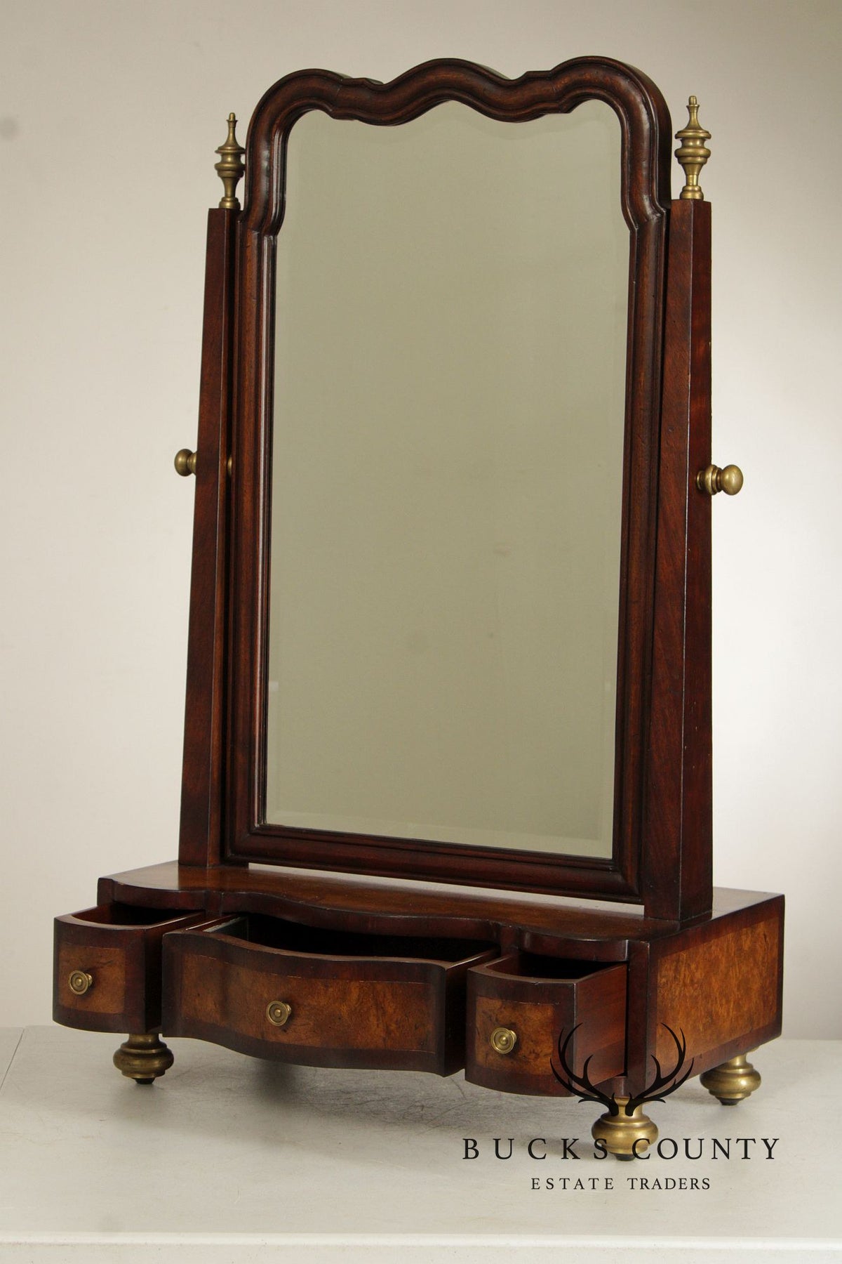 Greenbaum Interiors Georgian Style Mahogany Shaving Mirror