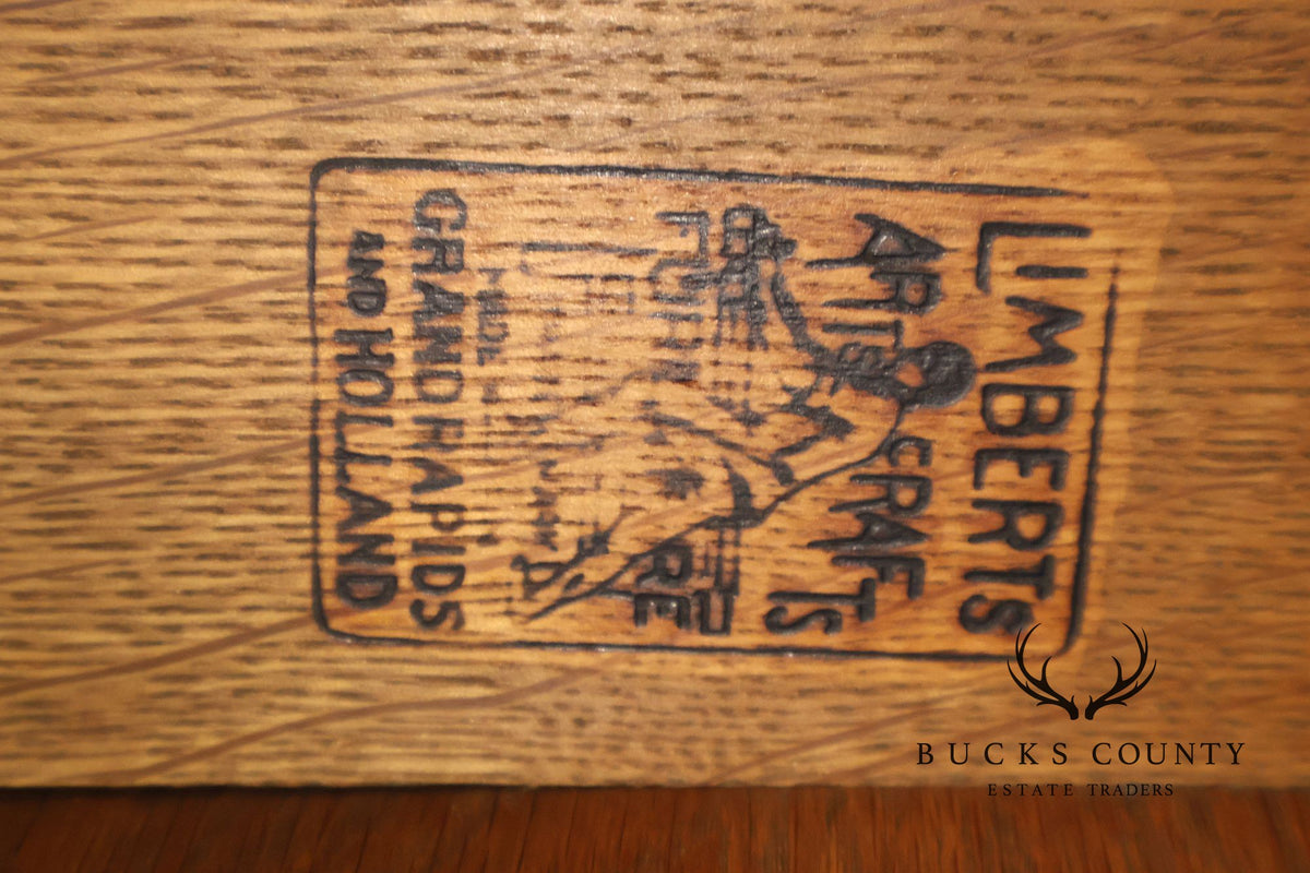 Limbert Arts And Crafts Antique Oak Slant Drop Front Writing Desk