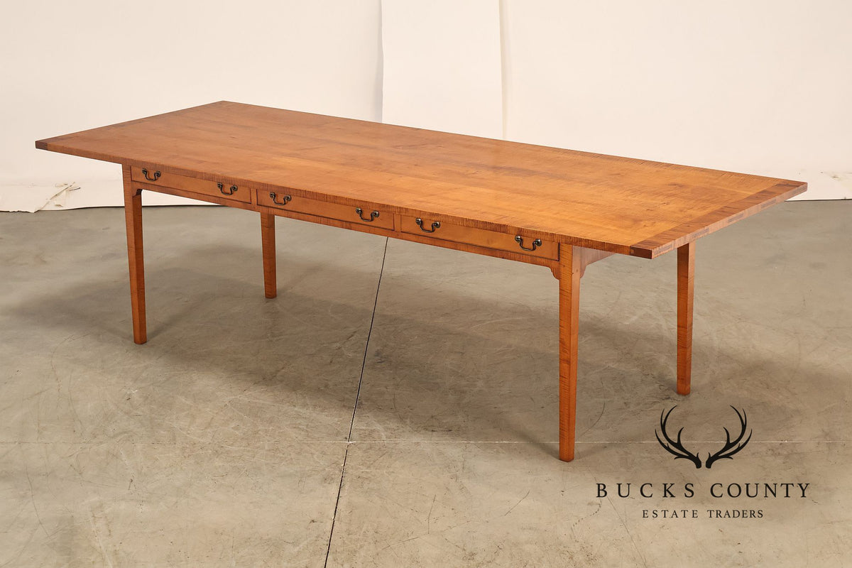 Irion Company Custom Tiger Maple Farmhouse Dining Table