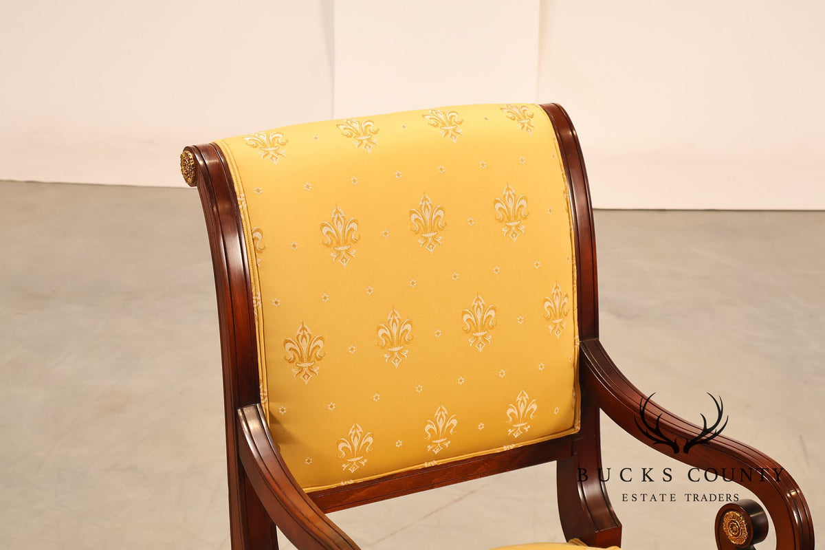 Neoclassical Empire Style Mahogany Open Armchair