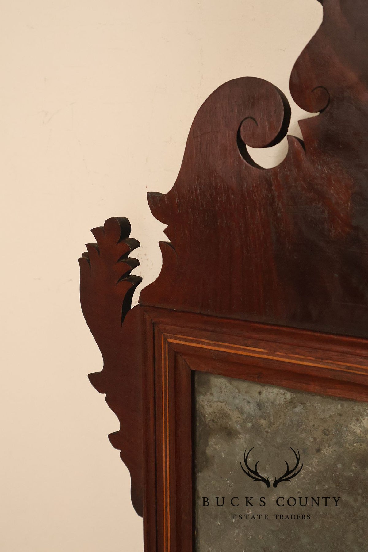 Antique Chippendale Style Mahogany Wall Mirror