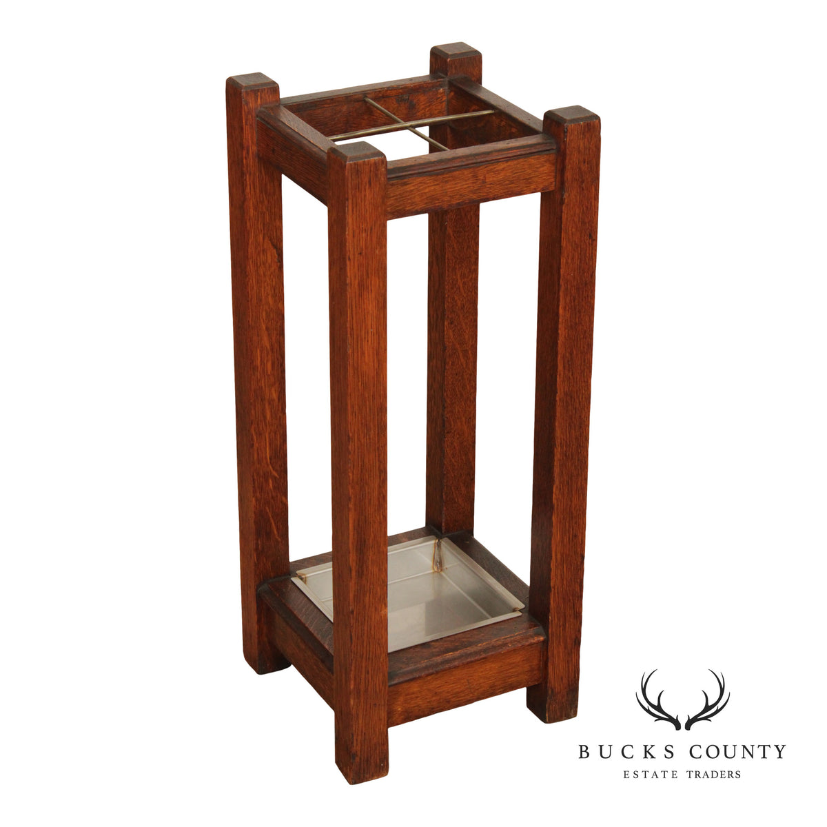 Antique Mission Oak Arts & Crafts Oak Umbrella Stand