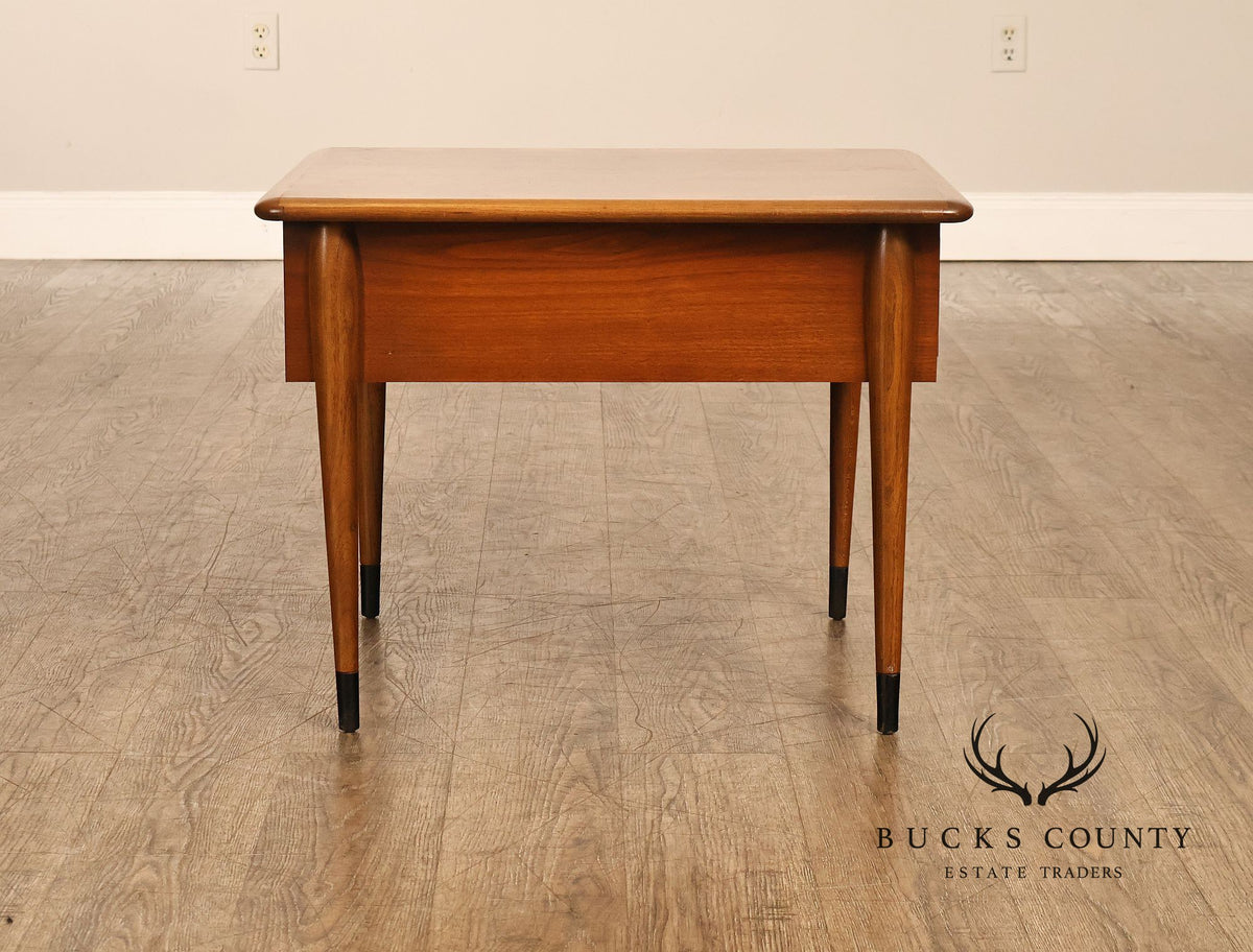 Mid Century Modern Pair Of Lane Acclaim Walnut One Drawer End Tables