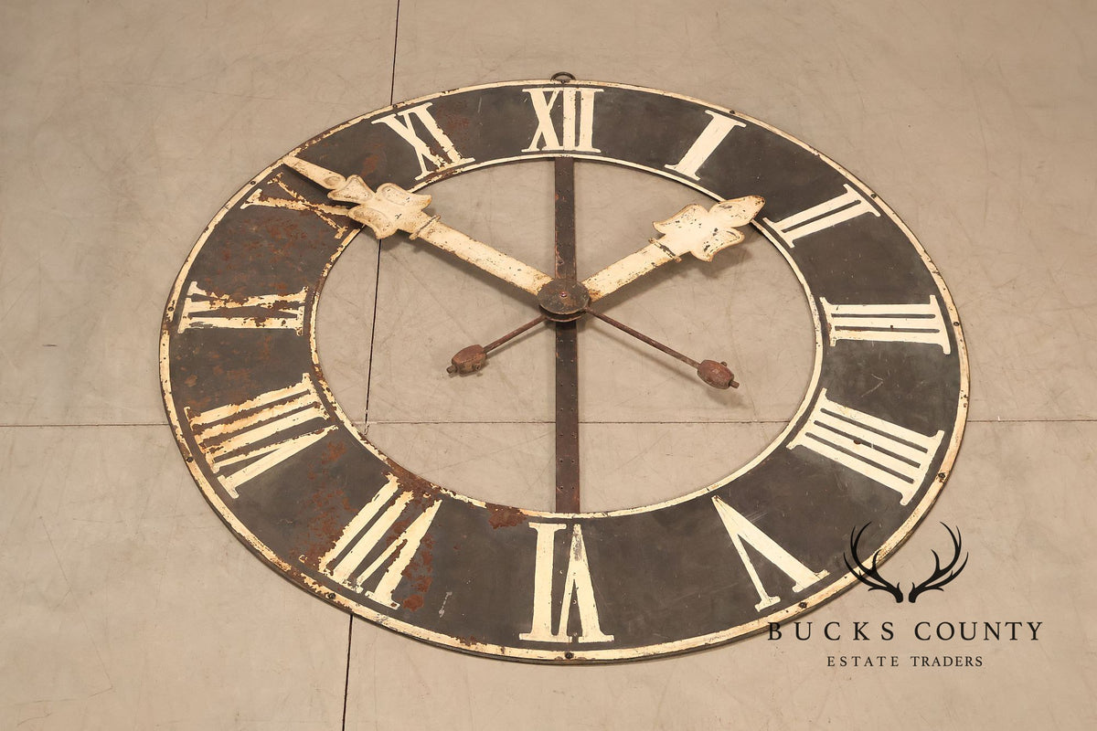 Large Antique Style Paris Clock Face Wall Decor