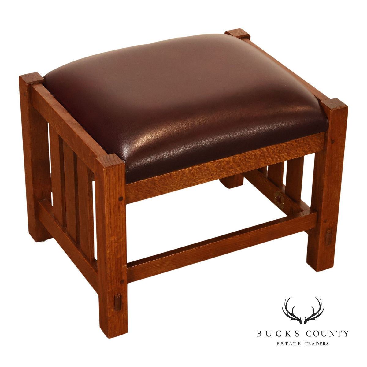 Stickley Mission Collection Oak & Leather Ottoman Footstool